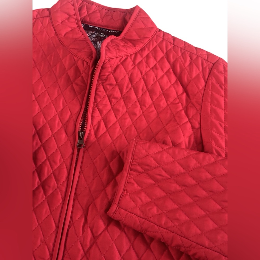 Womens Briggs New York Red Quilted Light Jacket size Medium‎ Petite MP - Picture 2 of 5